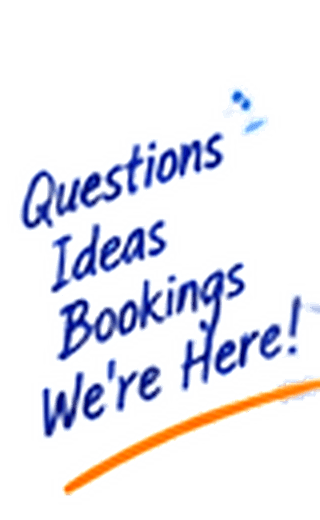 Questions, ideas, bookings? We're here