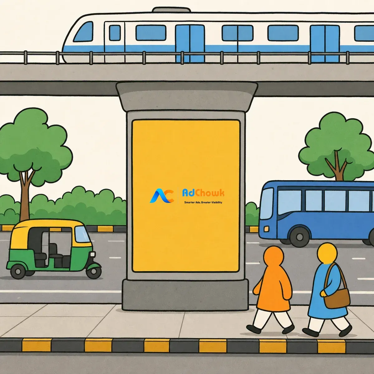 Metro Pillar Media, verified placement in Miyapur, Hyderabad