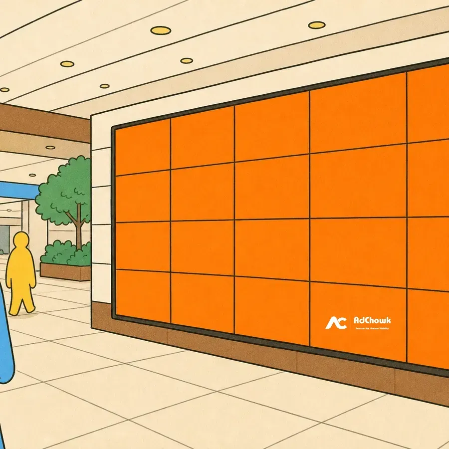 An illustration of a large digital video wall