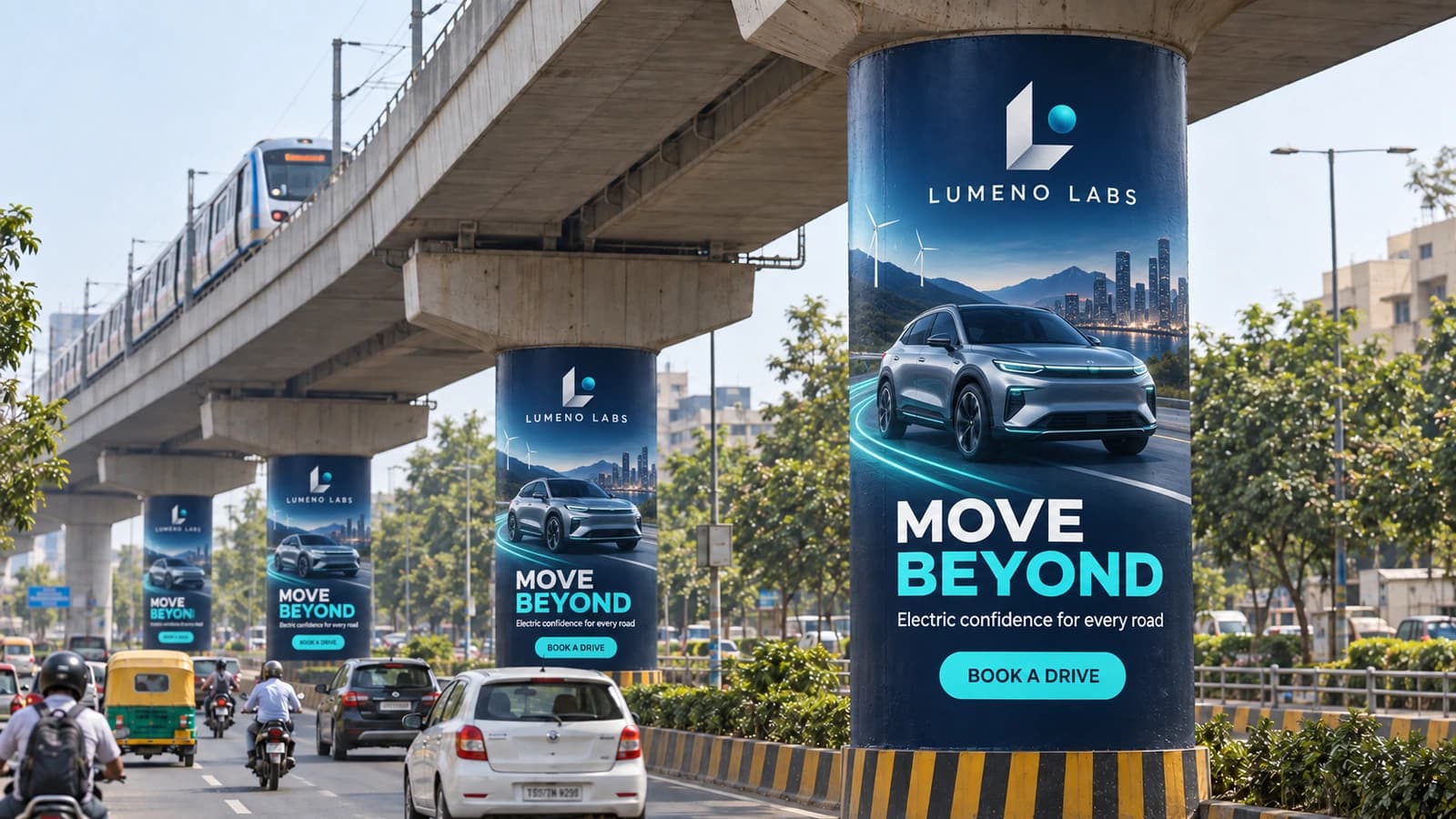 Metro Pillars C 1 — KPHB south india shopping mall to Kukatpally Station — Category B