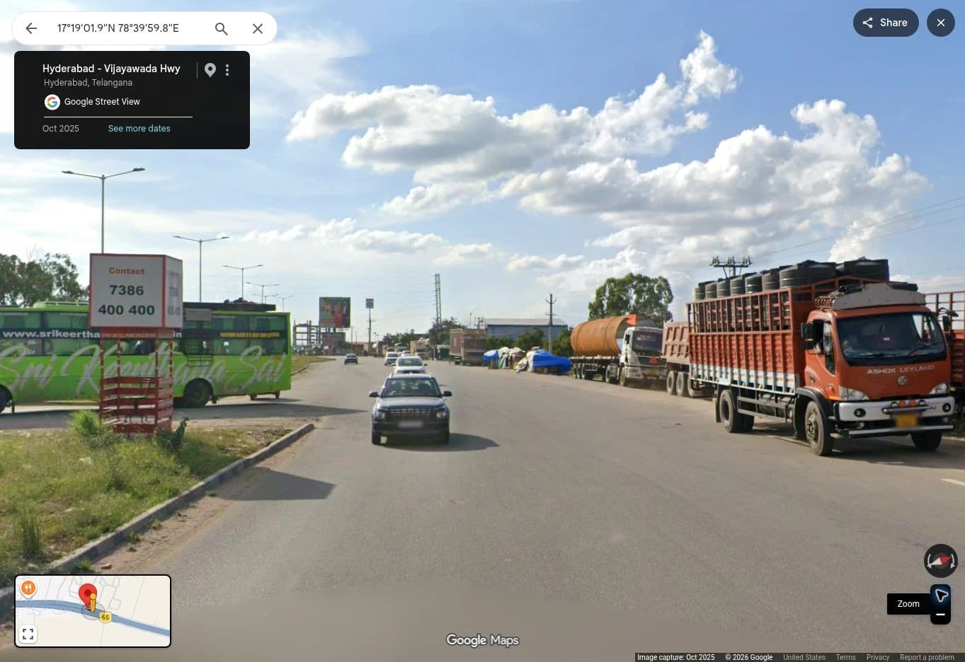 Vijayawada Highway U Turn Near Ramadevi Public School (Near Pedda Amberpet ORR)